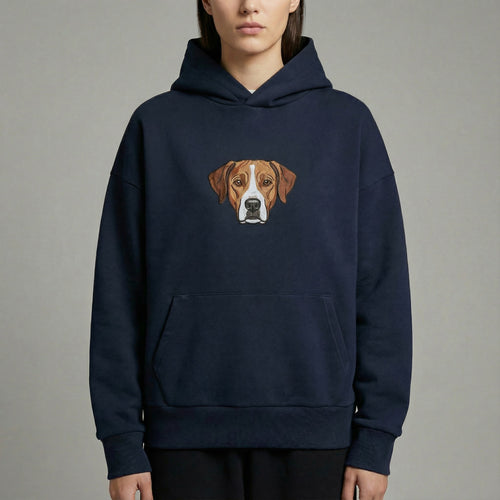 Bluza Oversize Unisex z kapturem z dużym haftem pupila