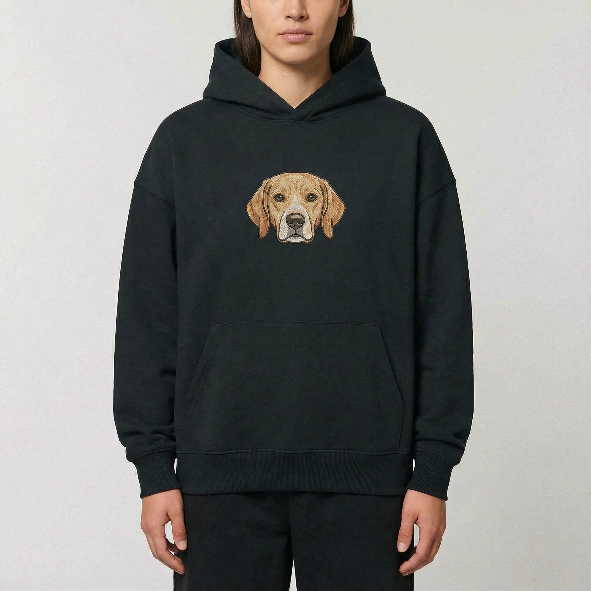 Bluza Oversize Unisex z kapturem z dużym haftem pupila