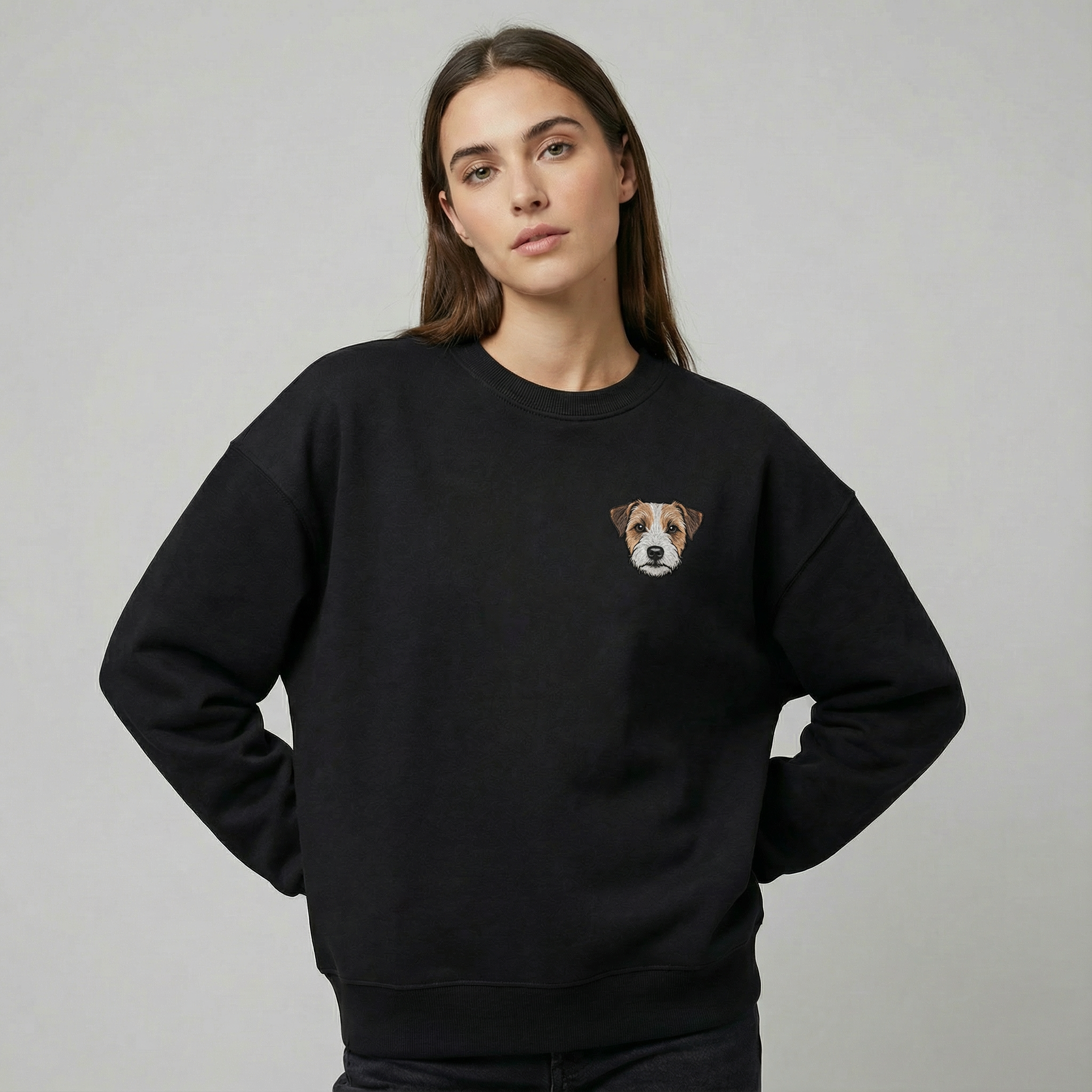 Bluza Oversize Unisex z małym haftem pupila